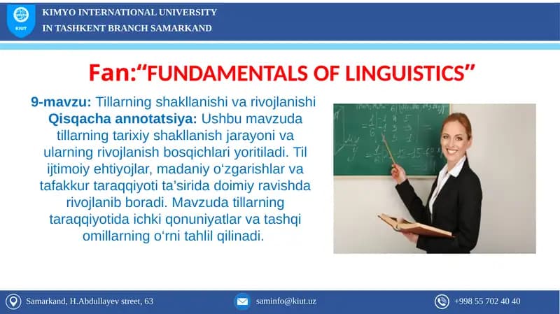Tillarning shakllanishi va rivojlanishi