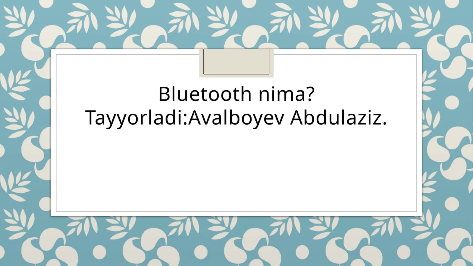 Bluetooth nima?