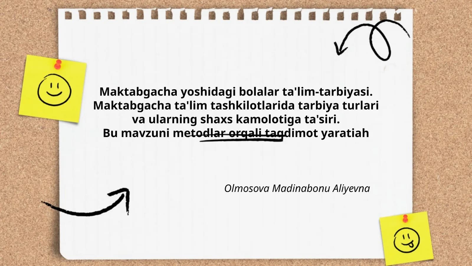 Maktabgacha yoshidagi bolalar ta'lim-tarbiyasi