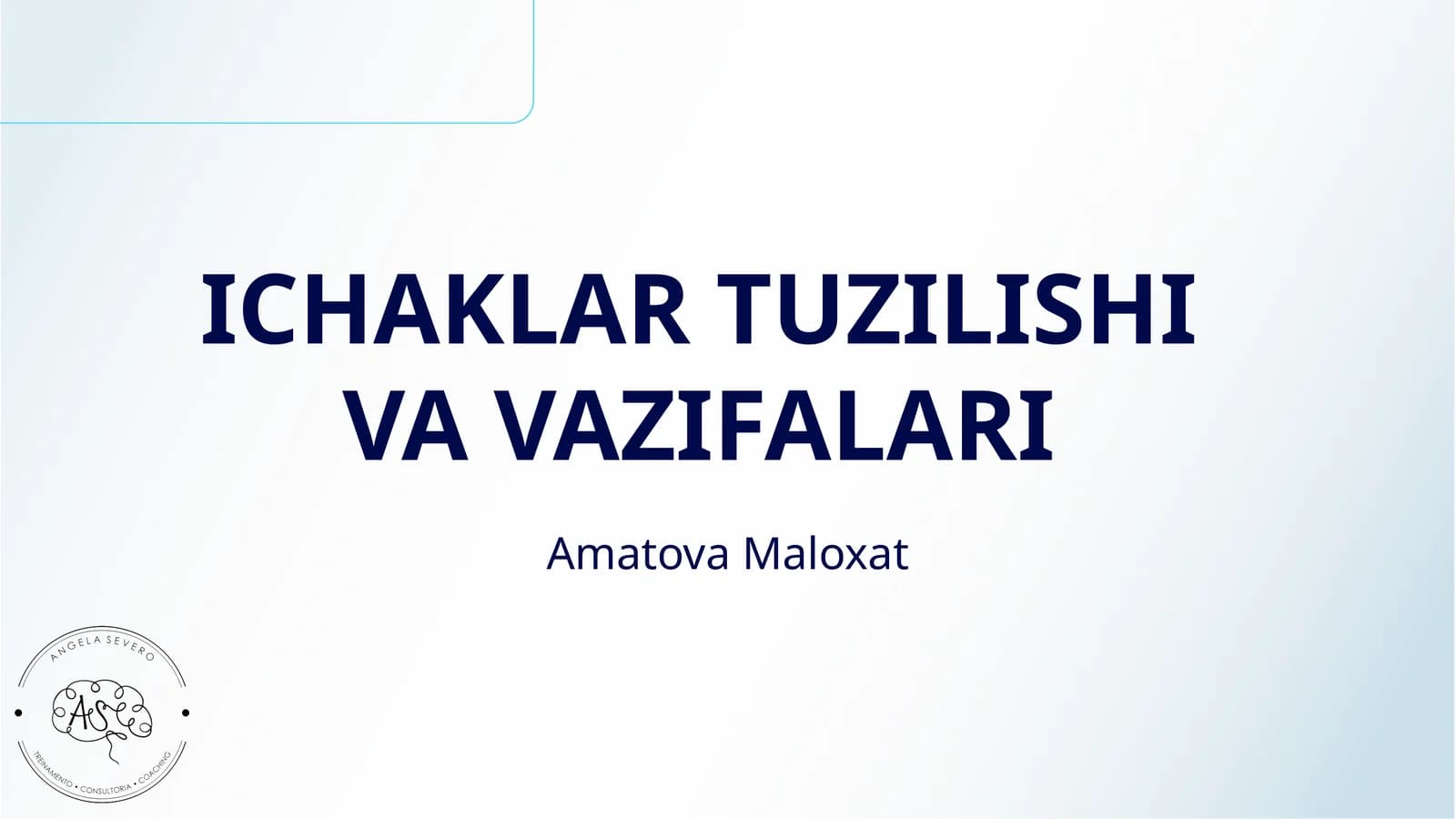 ICHAKLAR TUZILISHI VA VAZIFALARI