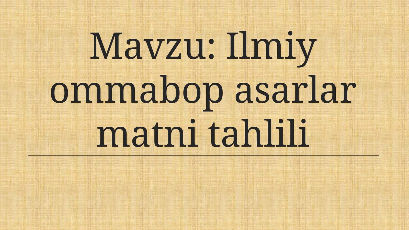 Ilmiy ommabop asarlar matni tahlili