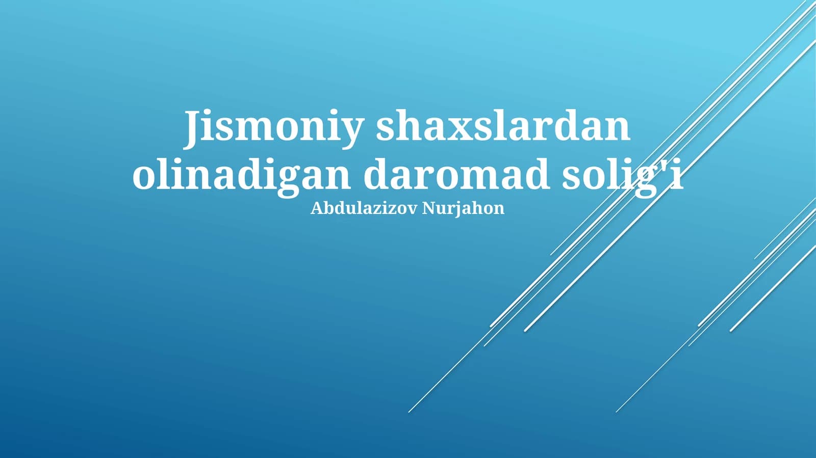 Jismoniy shaxslardan olinadigan daromad solig'i