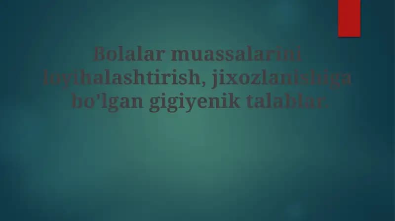 GOST standartlari va SanPiN me'yorlariga rioya qilish talablari