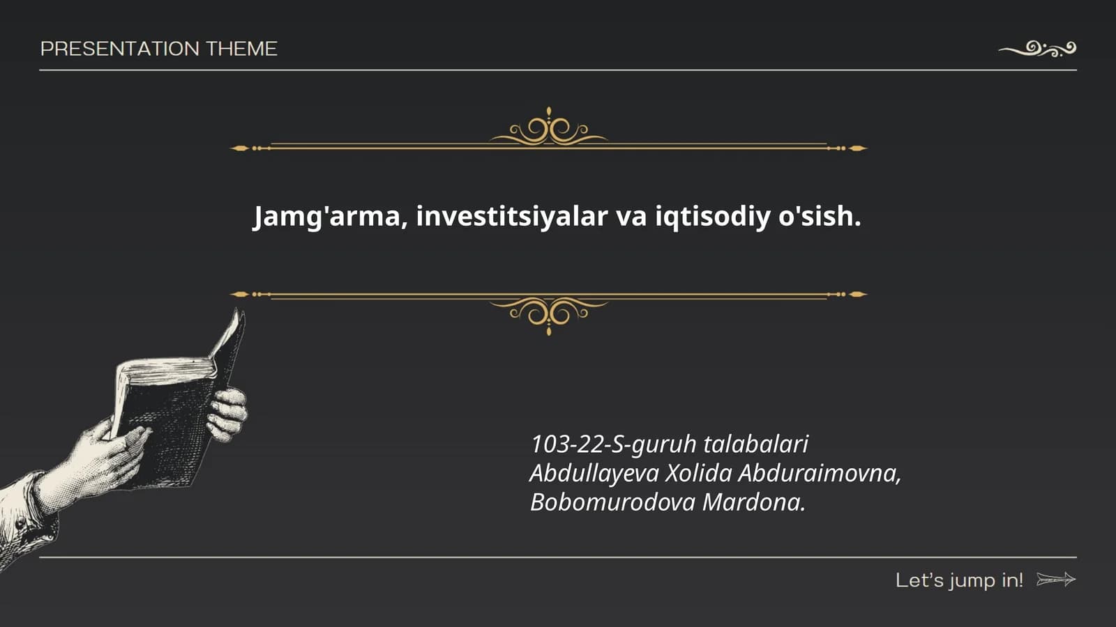 Jamg'arma, investitsiyalar va iqtisodiy o'sish