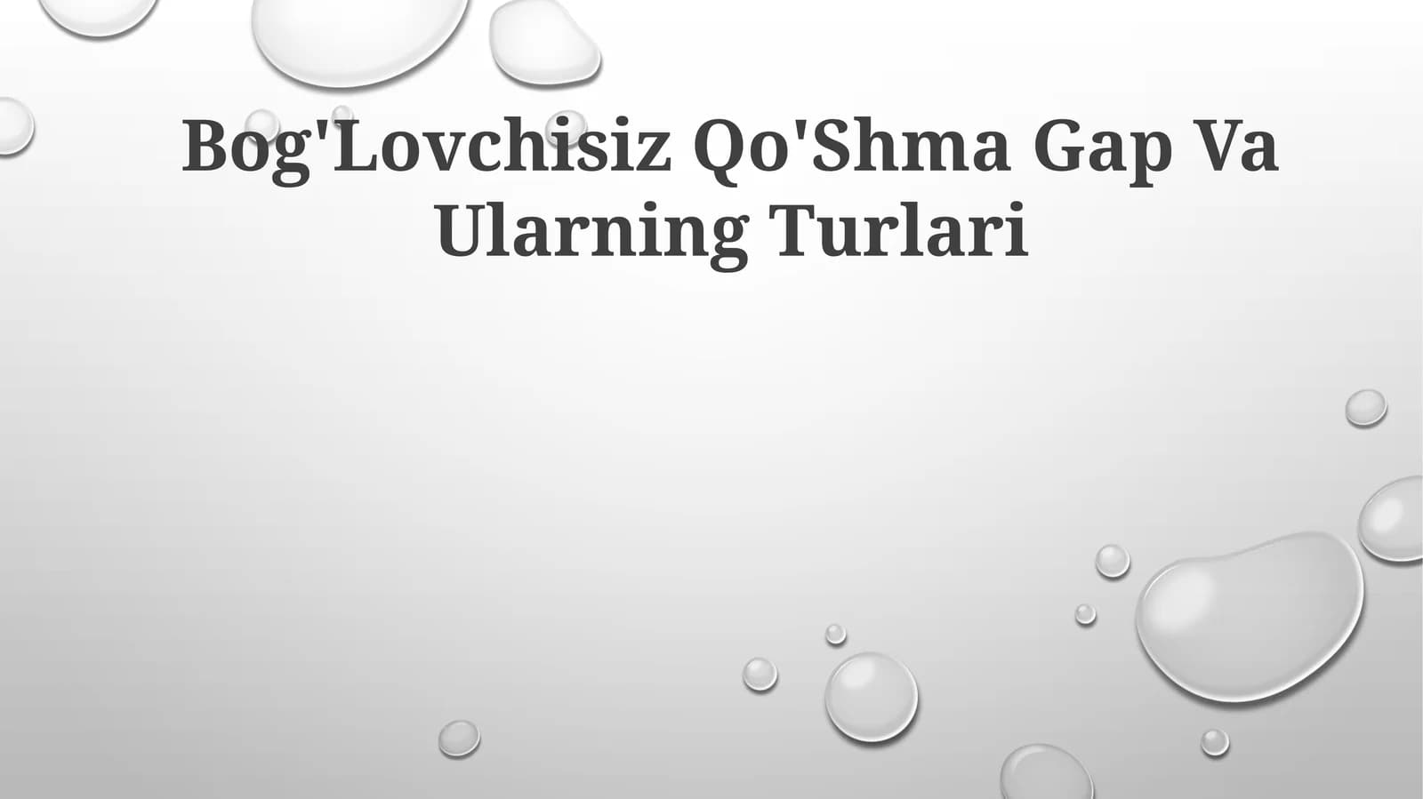 Bog'Lovchisiz Qo'Shma Gap Va Ularning Turlari