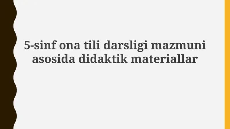 5-sinf o'zbek tili darsligi mazmuni