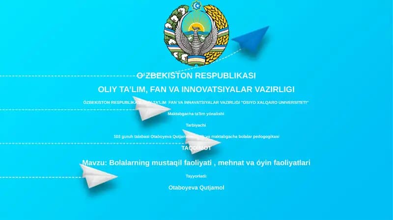 Bolalarning mustaqil faoliyati