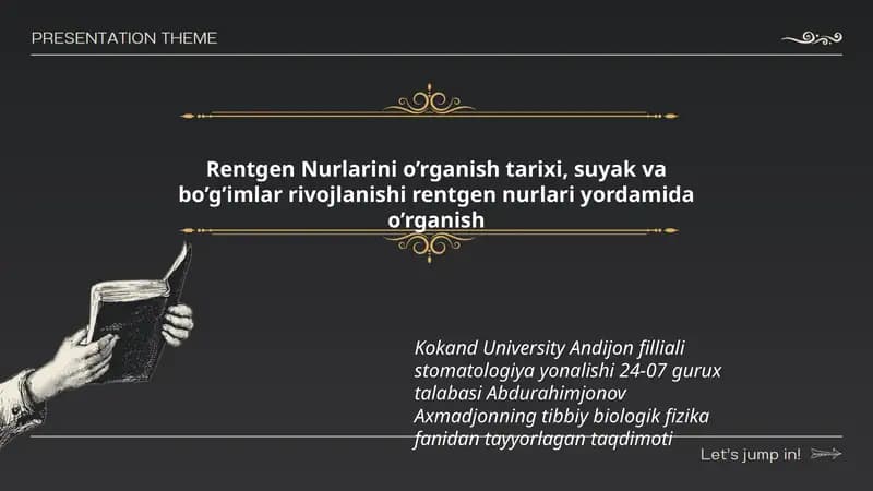 Tibbiy Biologik Fizika fanidan Taqdimoti