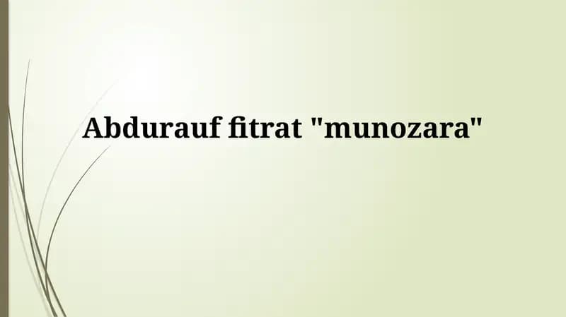 Abdurauf fitrat "munozara"