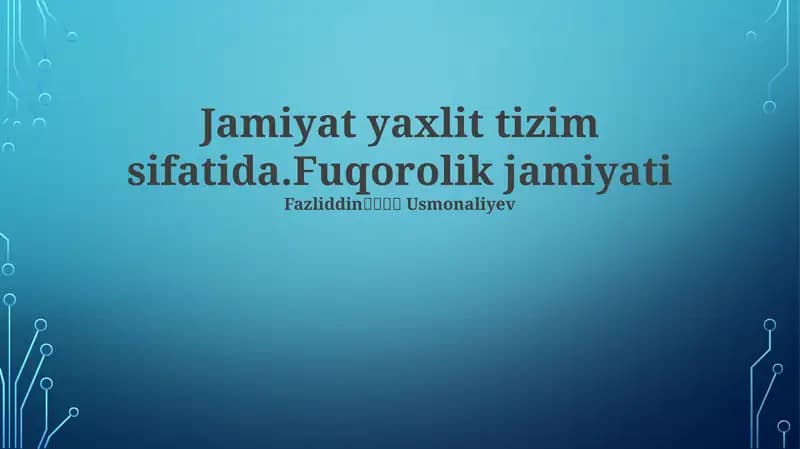 Fuqarolik Jamiyatining Rol va Ta'siri