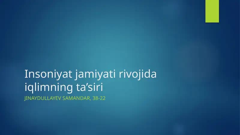 Iqlimning ta’siri
