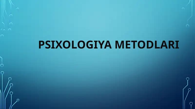 Psixologiya metodlari