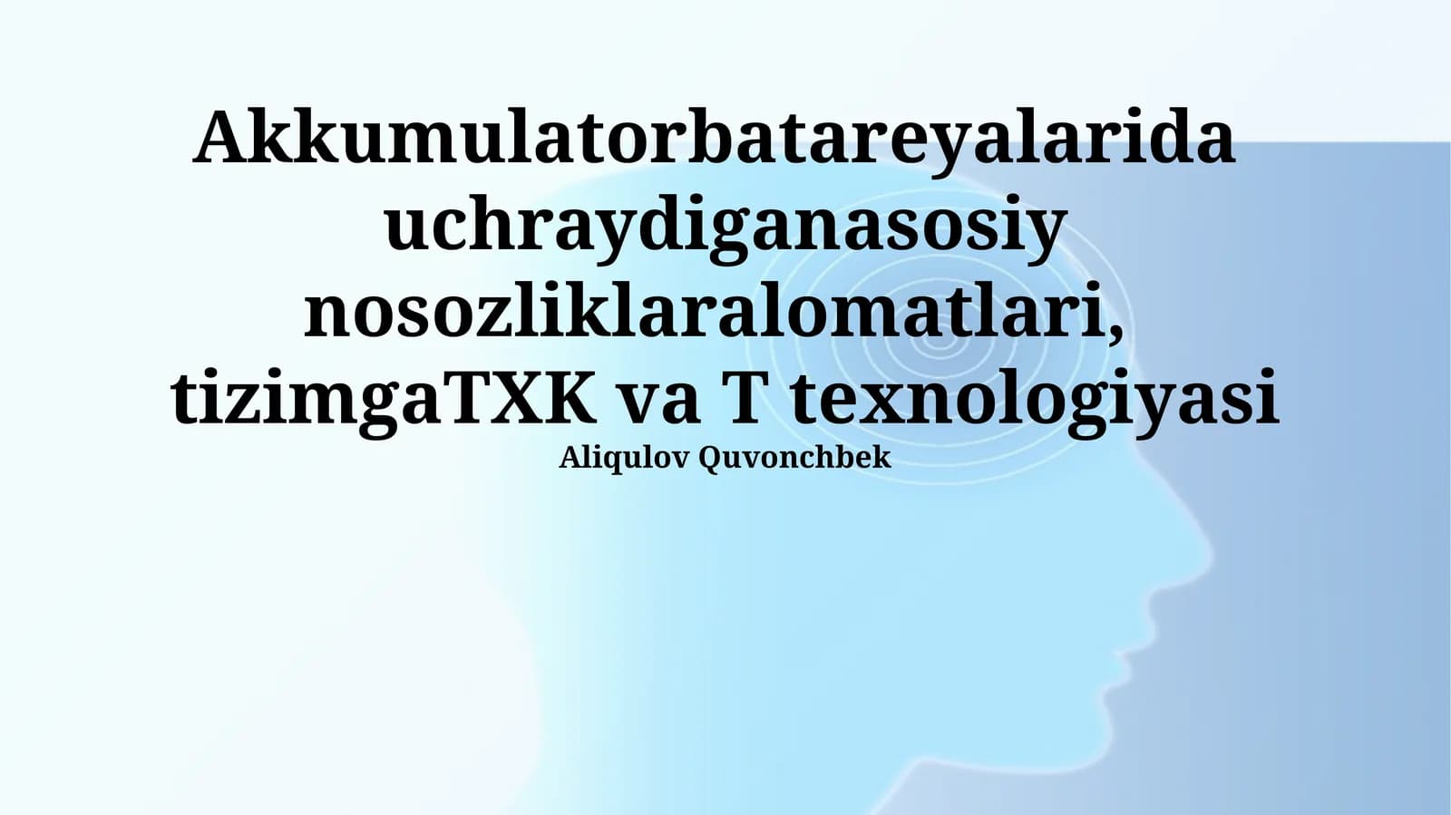 Akkumulyator batareyalarida uchraydigan asosiy nosozliklar alomatlari, tizimga TXK va T texnologiyasi