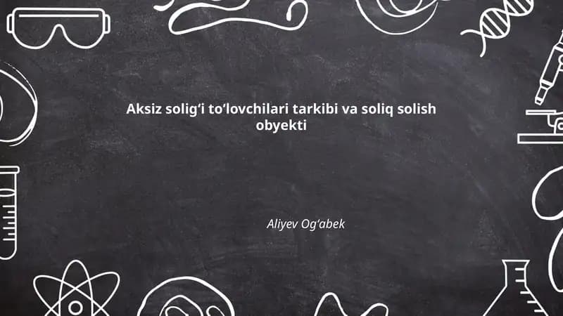 Soliq solish obyekti va aksiz soligʻi toʻlovchilari