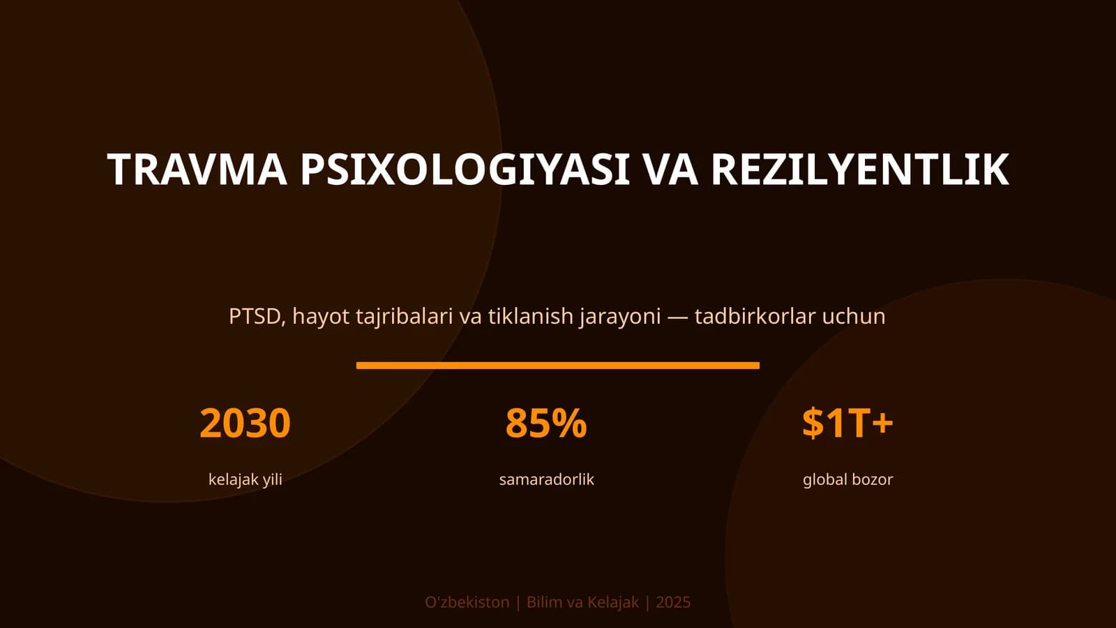 TRAVMA PSIXOLOGIYASI VA REZILYENTLIK