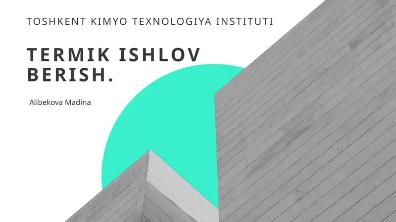 Termik ishlov berish