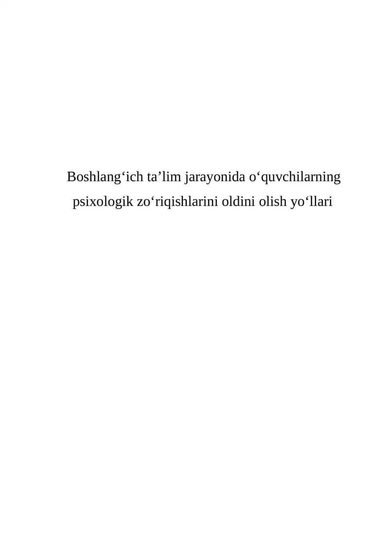 Bolani maktabga tayyorlash