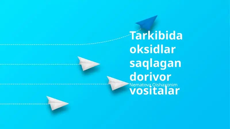 Oksidlarning dori vositalarida qo'llanilishi mexanizmi