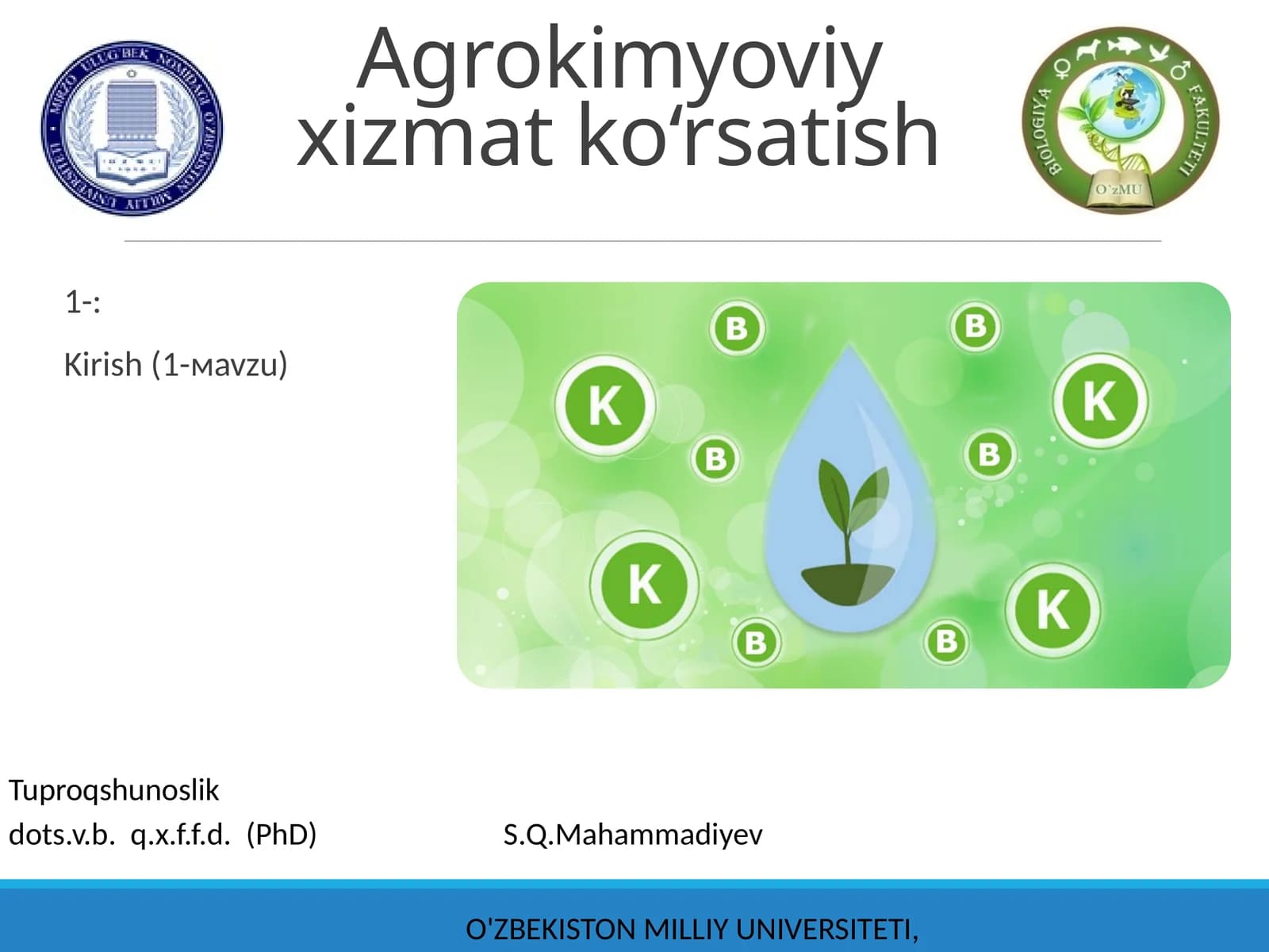 Agrokimyoviy xizmat ko‘rsatish