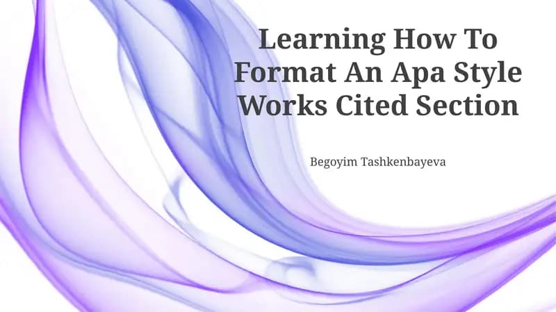 Apa-Style Works Cited Section Formatting