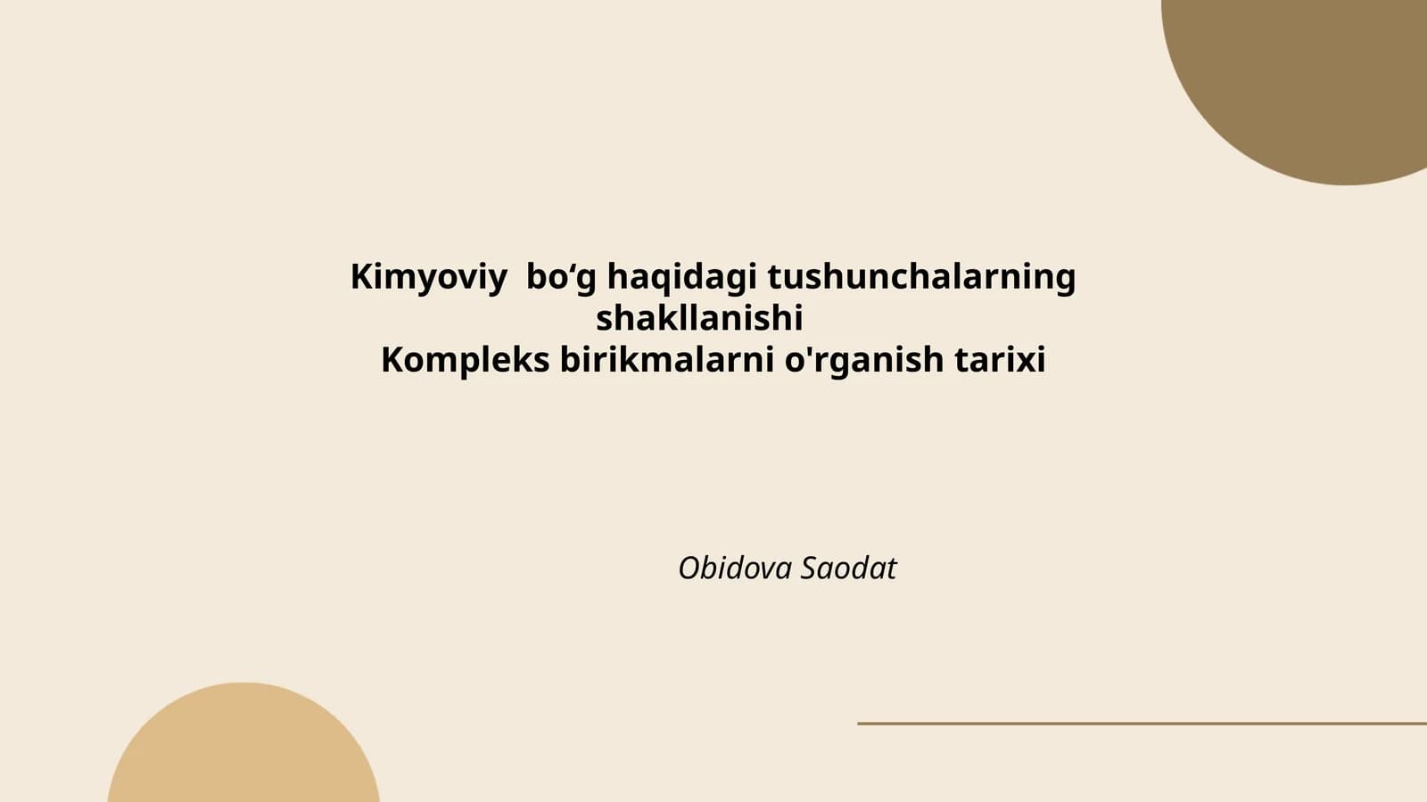 Kompleks birikmalarni o'rganish tarixi