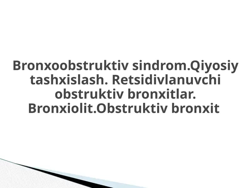 Bronxoobstruktiv sindrom