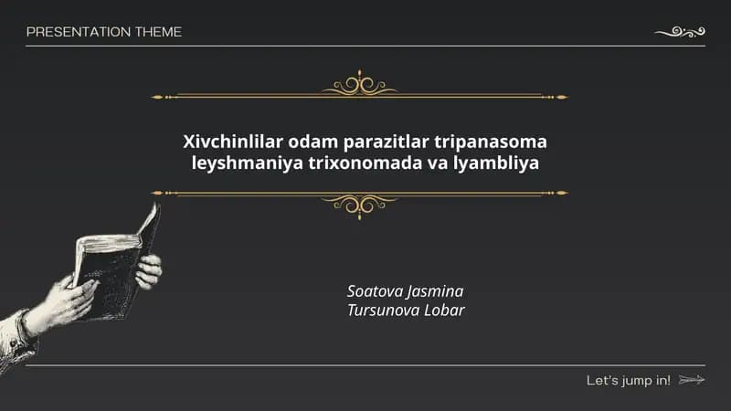 Xivchinlilar odam parazitlar tripanasoma leyshmaniya trixonomada va lyambliya