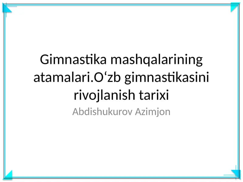 Gimnastika mashqalarining atamalari