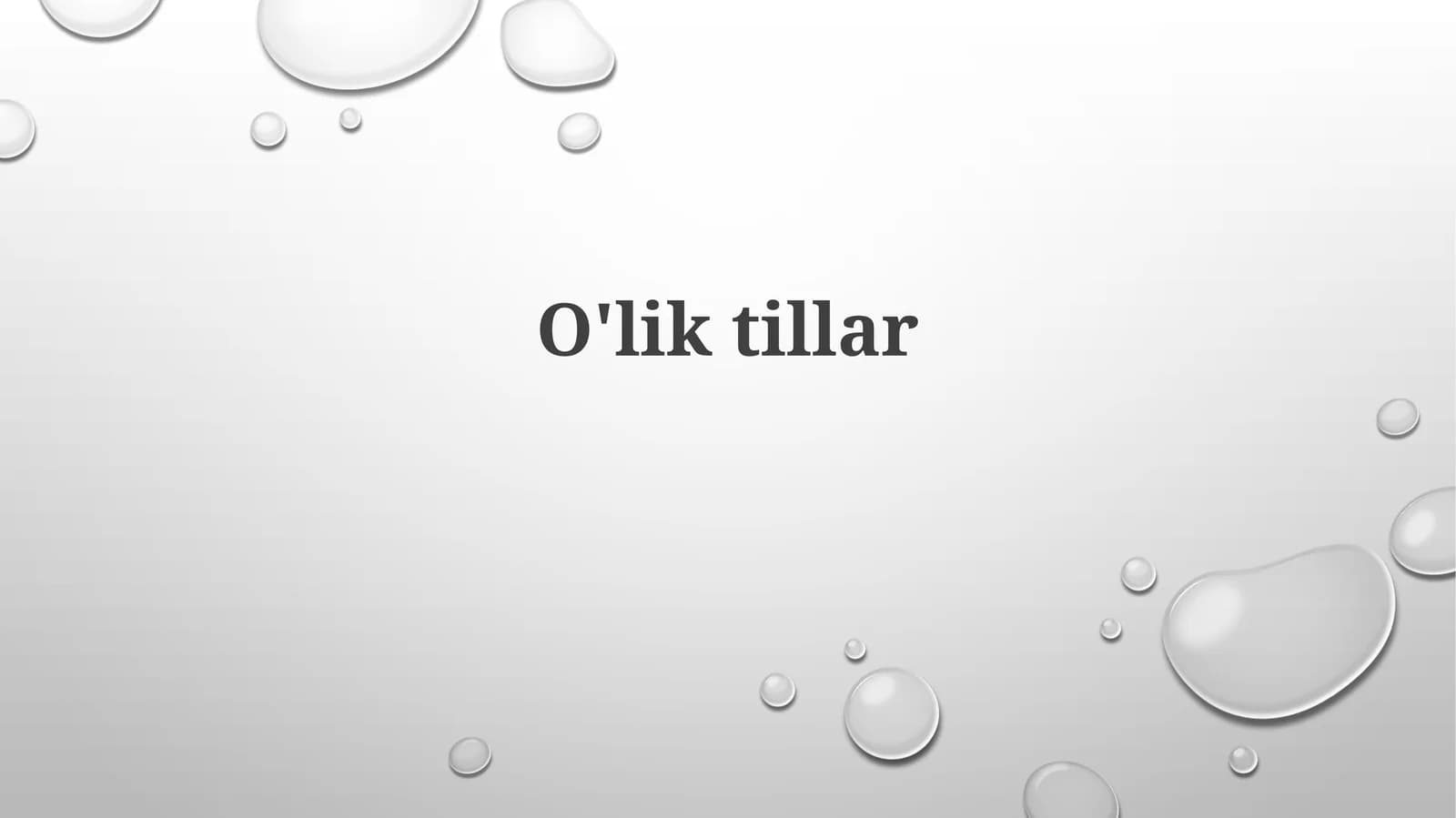 O'liktillar
