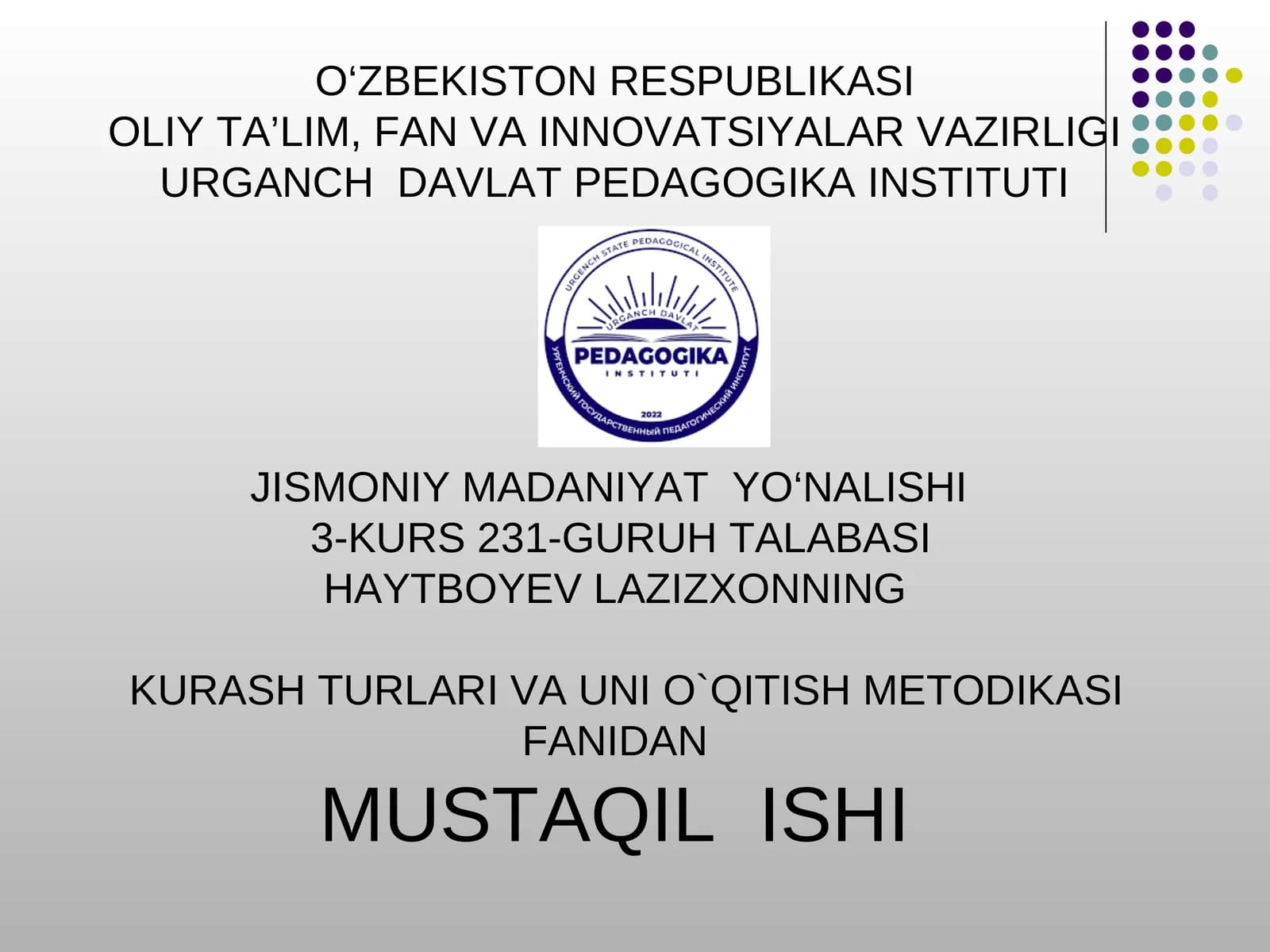 Sambo kurashi boʻyicha musobaqalarni tashkil etish va ularga hakamlik qilish