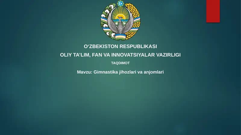 Gimnastikachi hozlar va anjomlari
