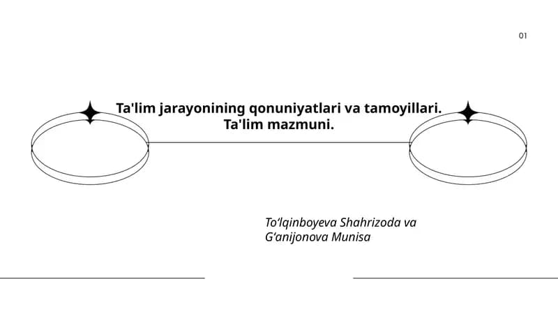 Ta'lim jarayonining qonuniyatlari va tamoyillari. Ta'lim mazmuni