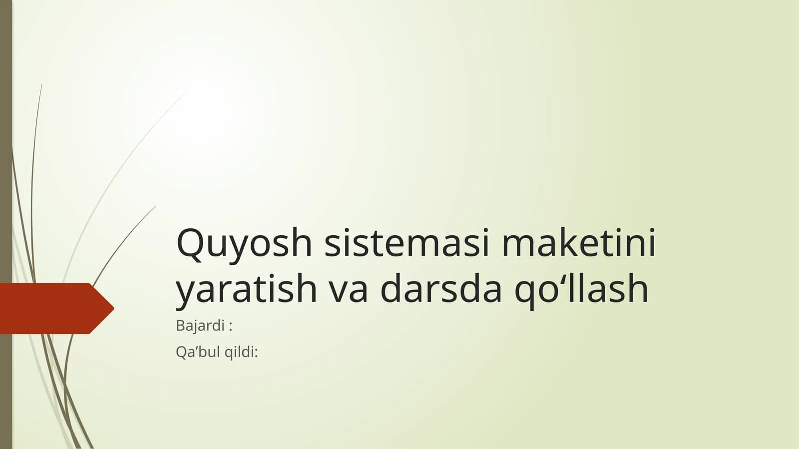 Quyosh sistemasi maketi