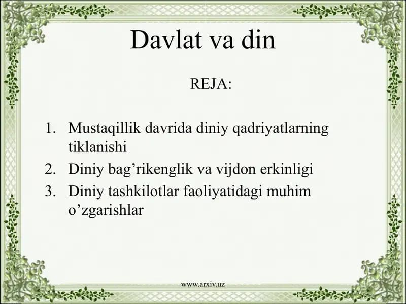 Davlat va din