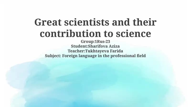 Pioneering Minds: Foundations of Science