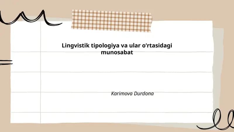 Lingvistik tipologiya va ular oʻrtasidagi munosabat