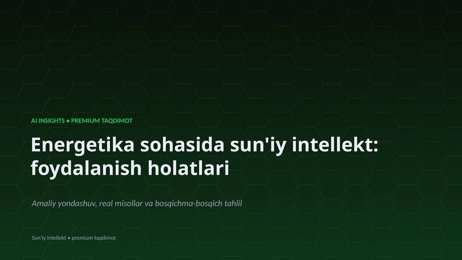 Sun'iy intellekt: foydalanish holatlari