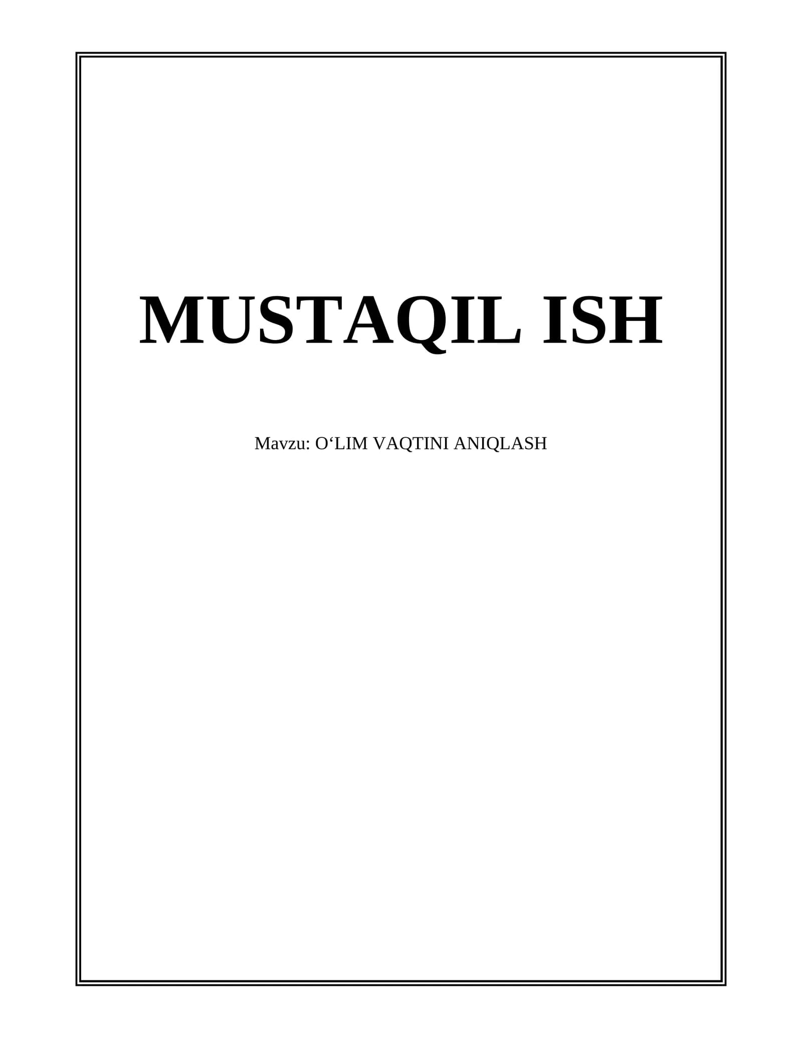 Oʻlim vaqtini aniqlash