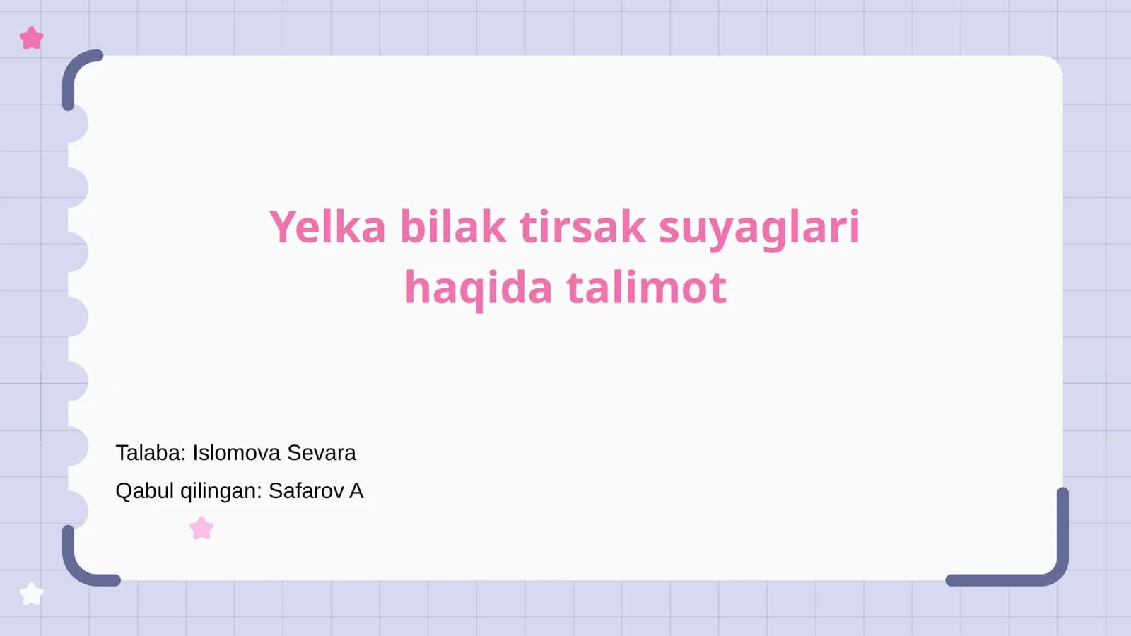 Yelka bilak tirsak suyaglari haqida talimot