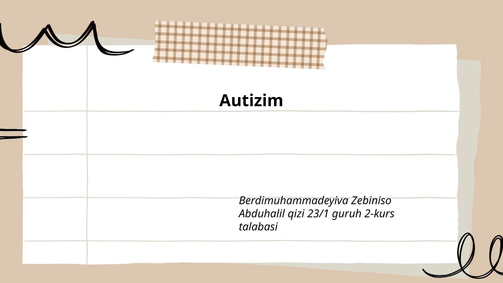 Autizm spektrining buzilishi