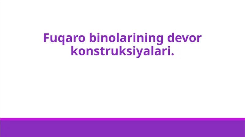 Fuqaro binolarining devor konstruksiyalari
