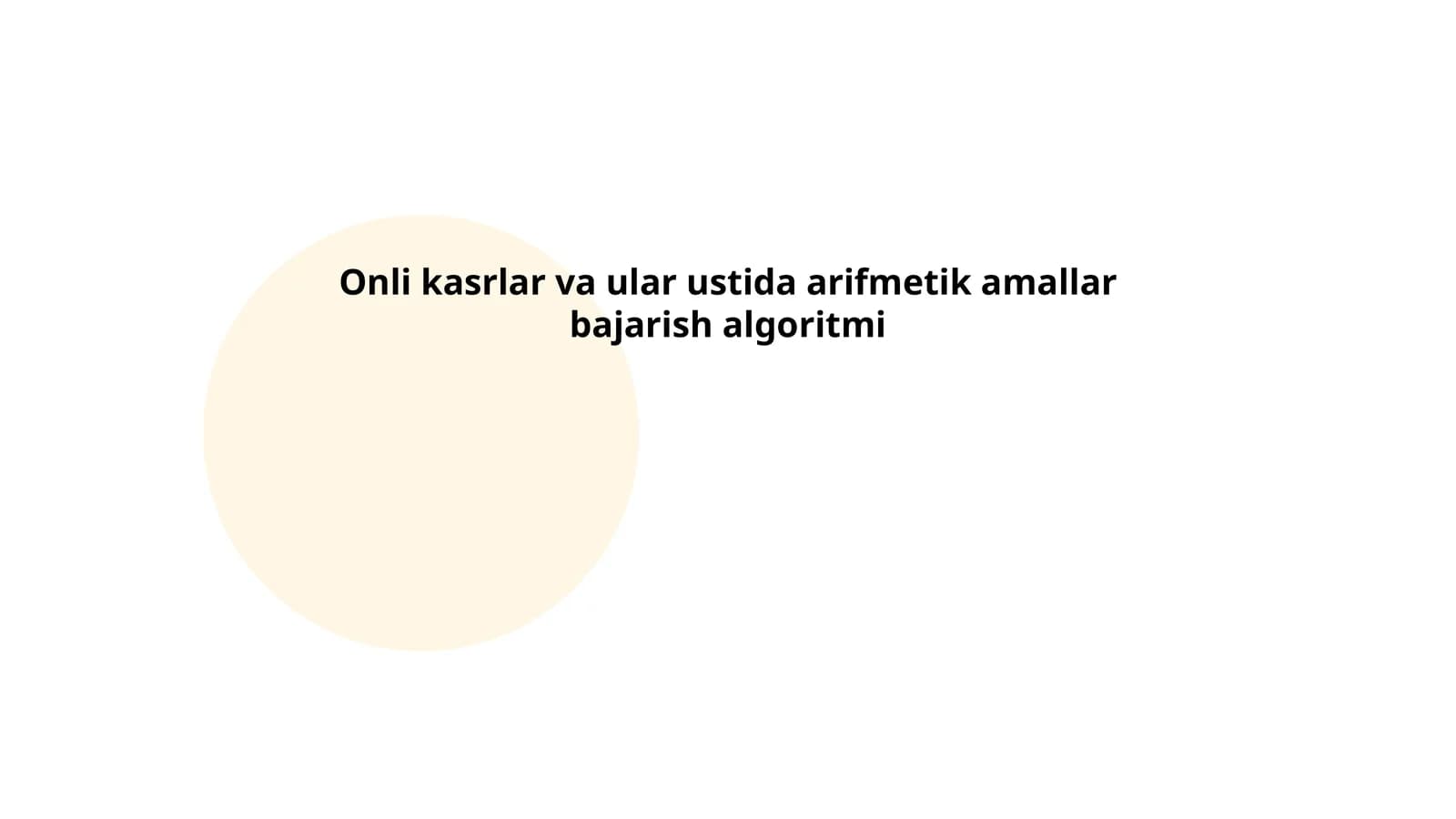 Onli kasrlar va ular ustida arifmetik amallar bajarish algoritmi