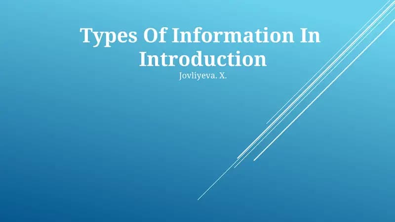 Types Of Information In Introduction