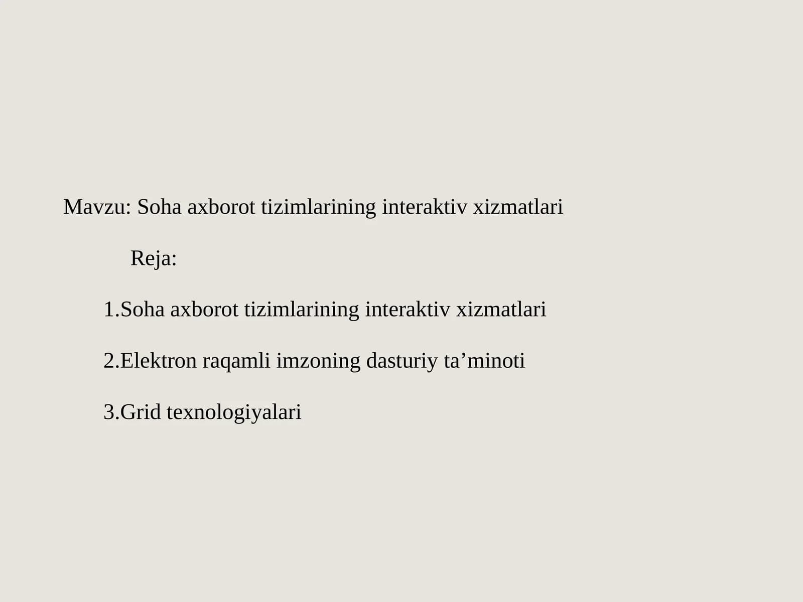 Sohaaxborot tizimlarining interaktiv xizmatlari