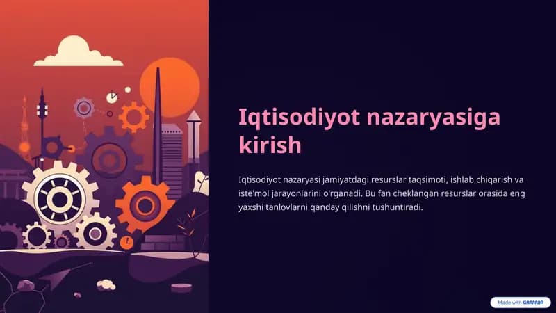 Iqtisodiyot nazaryasiga kirish