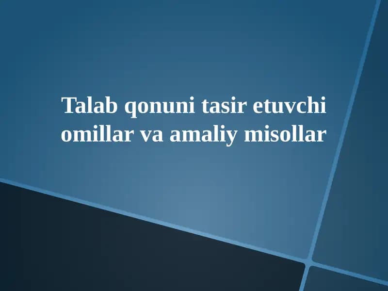 Talabqonuni tasiretuvchi omillar va amaliy masalar