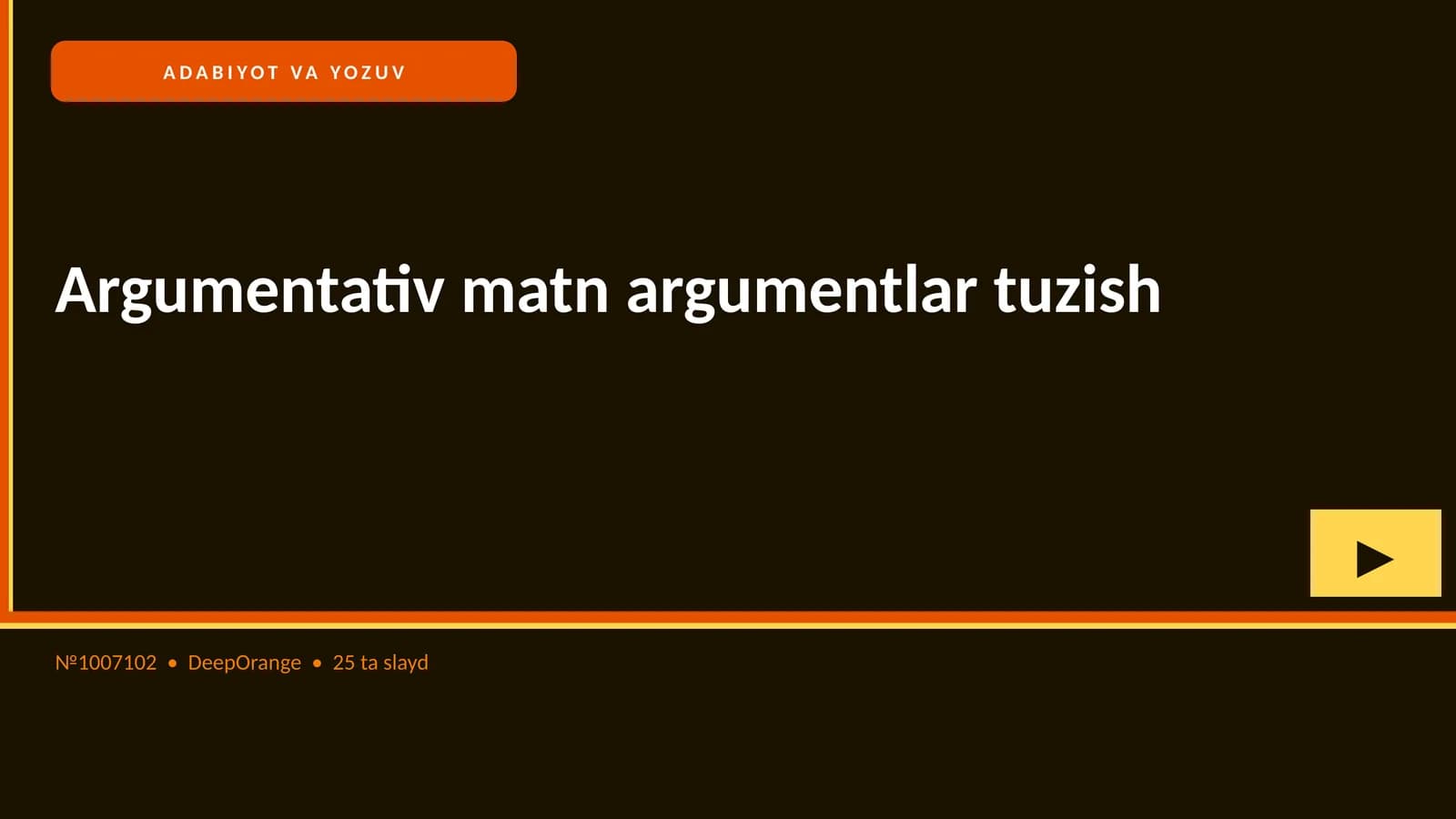Argumentativ matn argumentlar tuzish