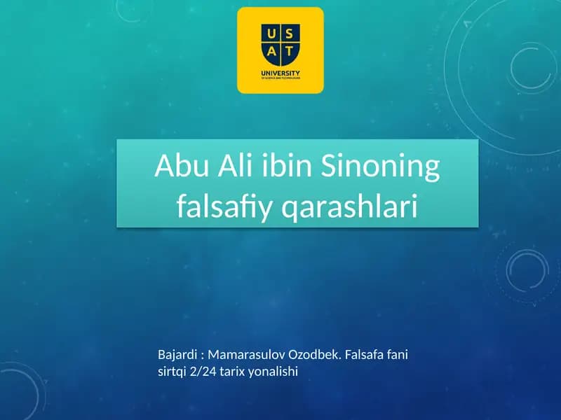 Abu Ali ibn Sino va Sharq Renessansi