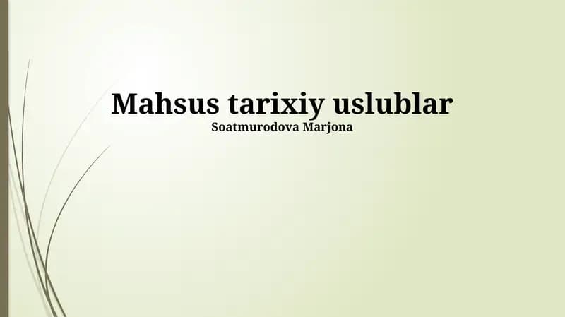 Mahsus tarixiy uslublar