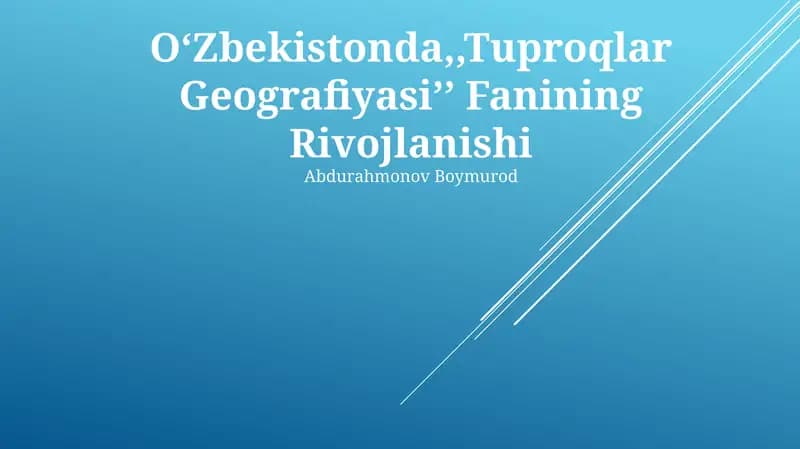 Tuproqlar Geografiyasi